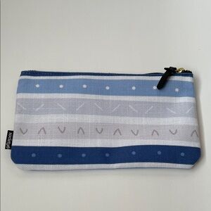 NWOT Society6 Blue and White Dotted Pouch